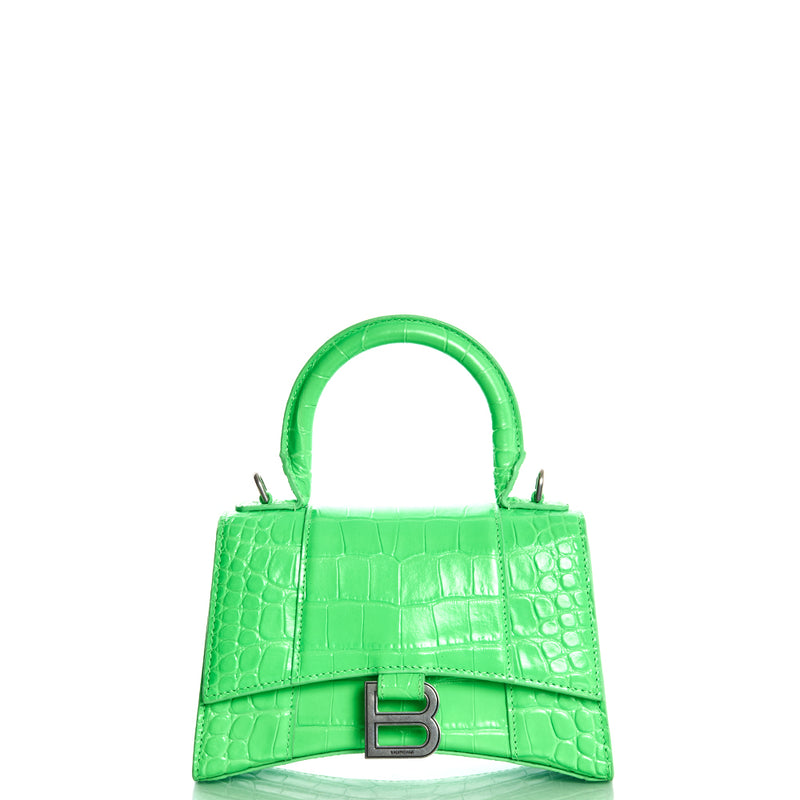 Picture of Balenciaga Top Handle Hourglass XS in Tempete, Exotic Effect Leather