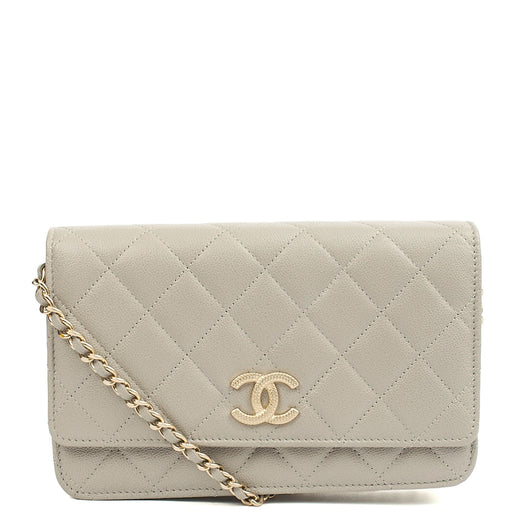 Picture of Chanel Cross Body Wallet on Chain in Grey, Caviar Leather