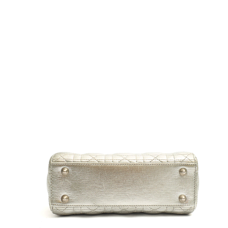 Christian Dior Tote Lady Dior - Medium in Metallic, Cannage Quilted Lambskin