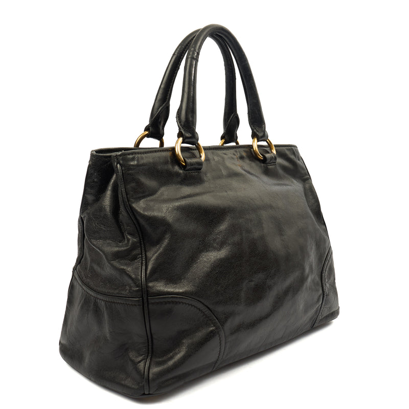 Picture of Prada Tote Vitello Daino Tote in Black, Leather