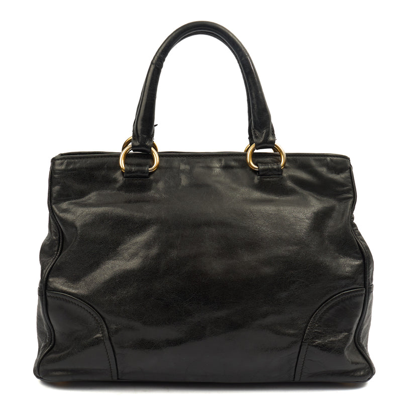 Picture of Prada Tote Vitello Daino Tote in Black, Leather