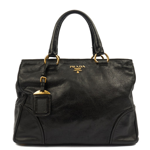 Picture of Prada Tote Vitello Daino Tote in Black, Leather