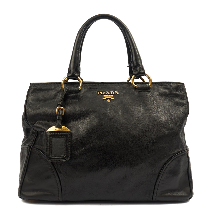 Picture of Prada Tote Vitello Daino Tote in Black, Leather