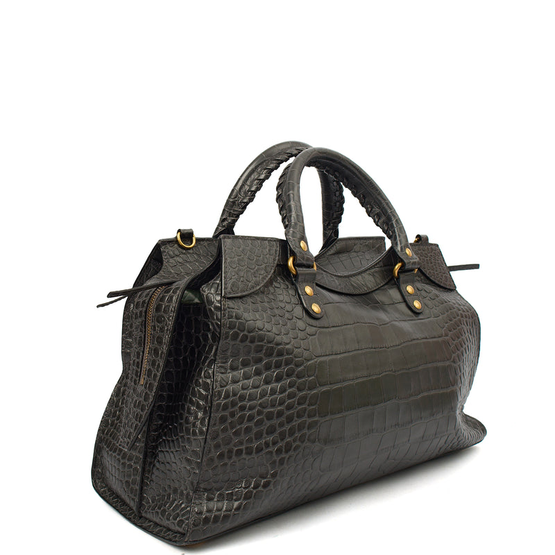 Picture of Balenciaga Cross Body Neo Classic - Medium in Grey, Agneau (Lambskin)