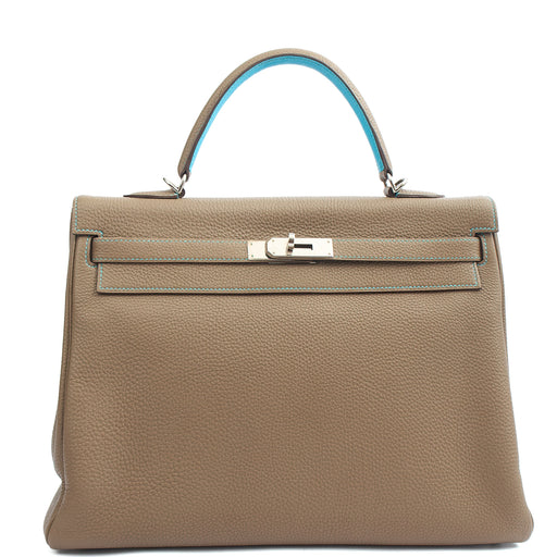 Picture of Hermes Top Handle Kelly 35 in Etain, Togo Leather