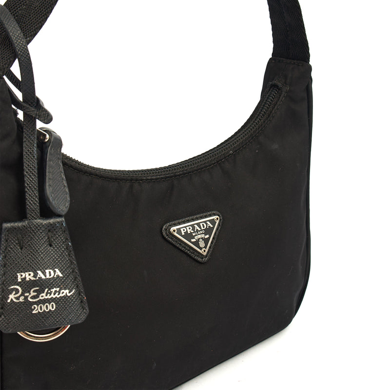 Picture of Prada Shoulder Bag Re-Edition 2000 Terry Mini Bag in Black, Nylon