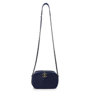 Picture of Chanel Cross Body Coco Boy Camera Bag in Navy, Calfskin Leather