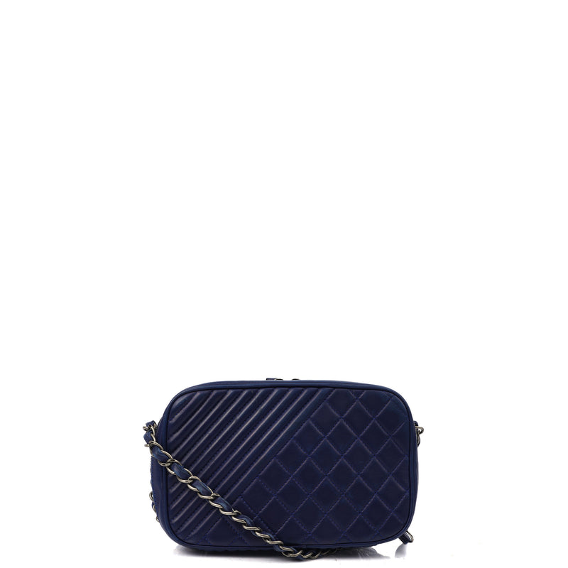 Picture of Chanel Cross Body Coco Boy Camera Bag in Navy, Calfskin Leather