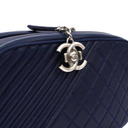 Picture of Chanel Cross Body Coco Boy Camera Bag in Navy, Calfskin Leather