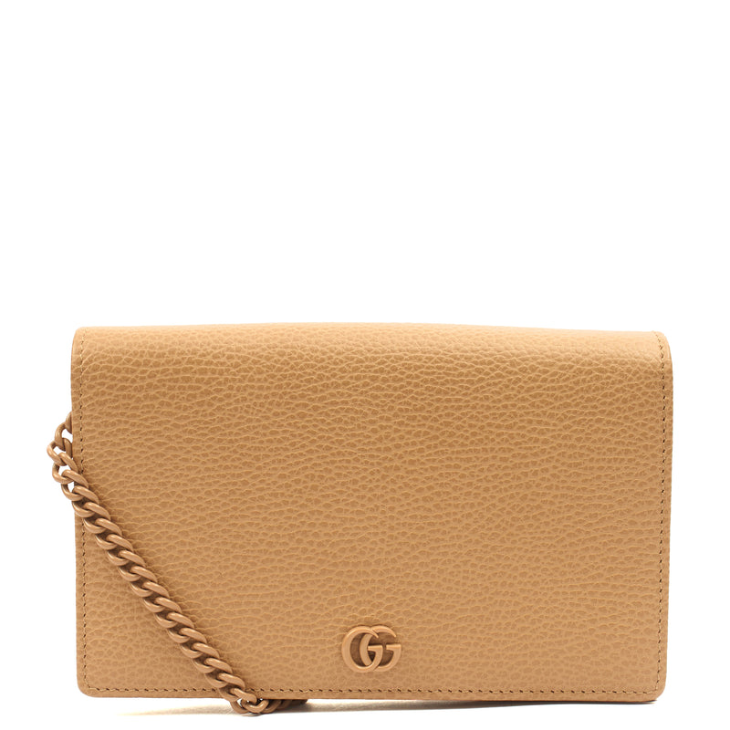 Picture of Gucci Cross Body Marmont Wallet On Chain in Neutral, Leather