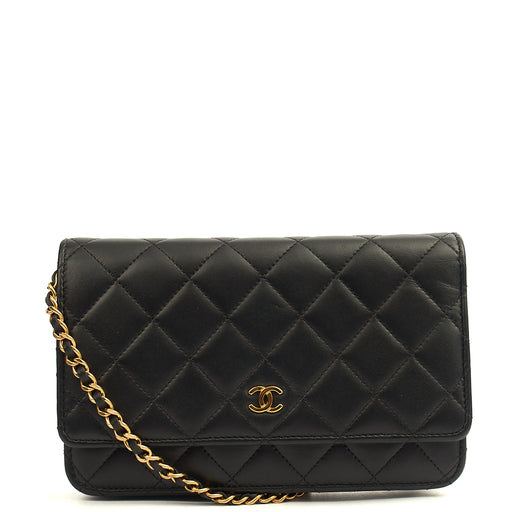 Picture of Chanel Cross Body Wallet on Chain in Black, Lambskin Leather