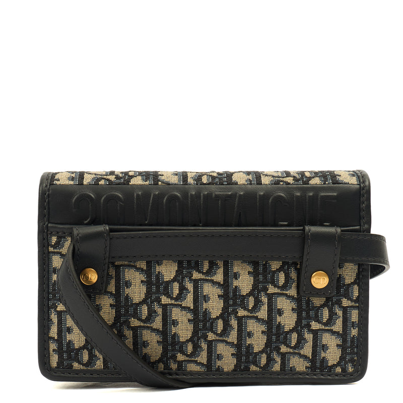 Picture of Christian Dior Cross Body 2-in-1 30 Montaigne Pouch in Blue, Dior Oblique Embroidery