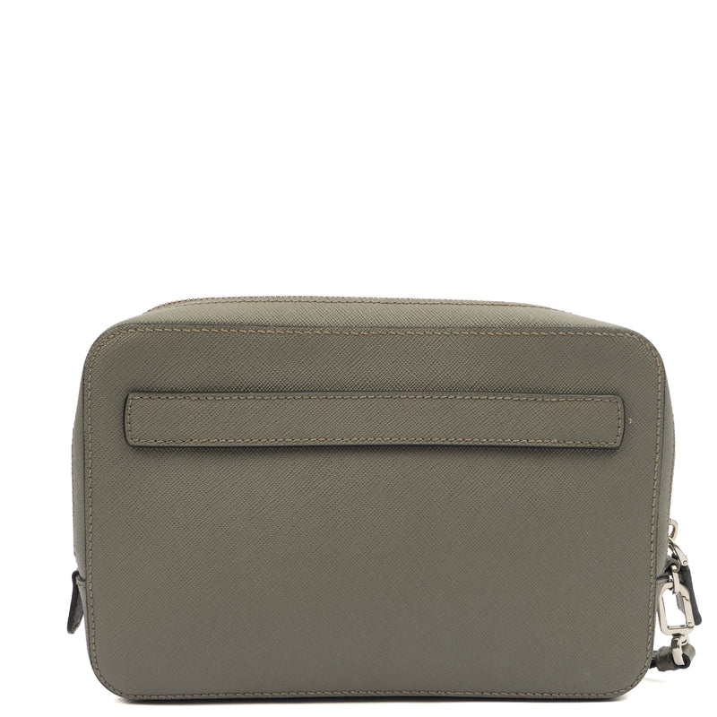 Picture of Prada Clutch Brique - Small in Grey, Calfskin