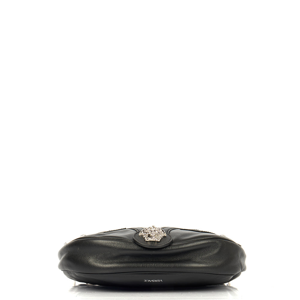 Versace Shoulder Bag Biker Hobo in Black, Leather | The Handbag Clinic