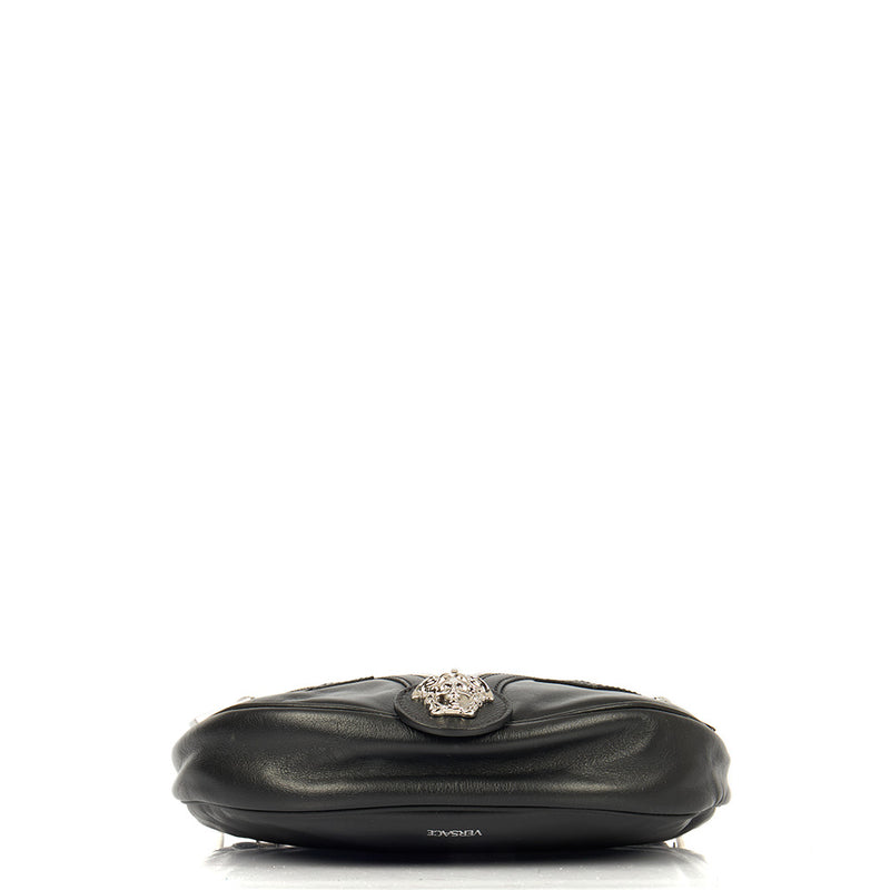 Picture of Versace Shoulder Bag Biker Hobo in Black, Leather