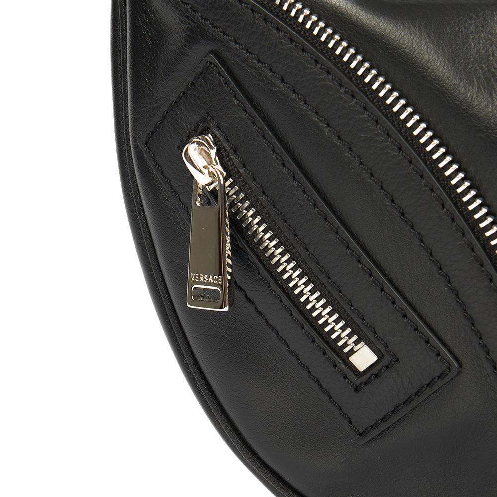 Versace Shoulder Bag Biker Hobo in Black, Leather | The Handbag Clinic
