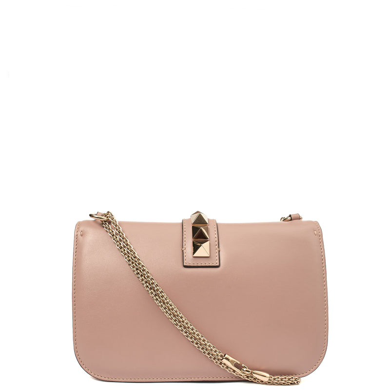 Picture of Valentino Shoulder Bag Glam Lock - Medium in Pink, Leather