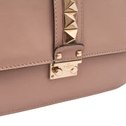 Picture of Valentino Shoulder Bag Glam Lock - Medium in Pink, Leather
