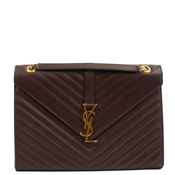 Saint Laurent Shoulder Bag Envelope - Large in Purple, Leather