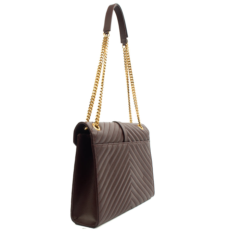 Picture of Saint Laurent Shoulder Bag Envelope - Large in Purple, Leather