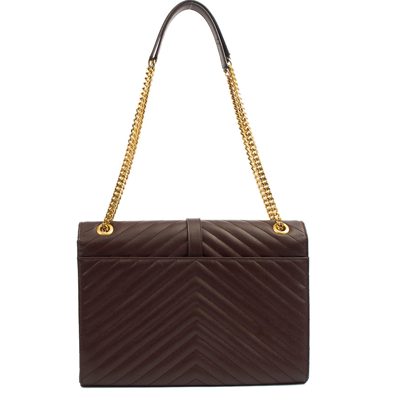 Picture of Saint Laurent Shoulder Bag Envelope - Large in Purple, Leather