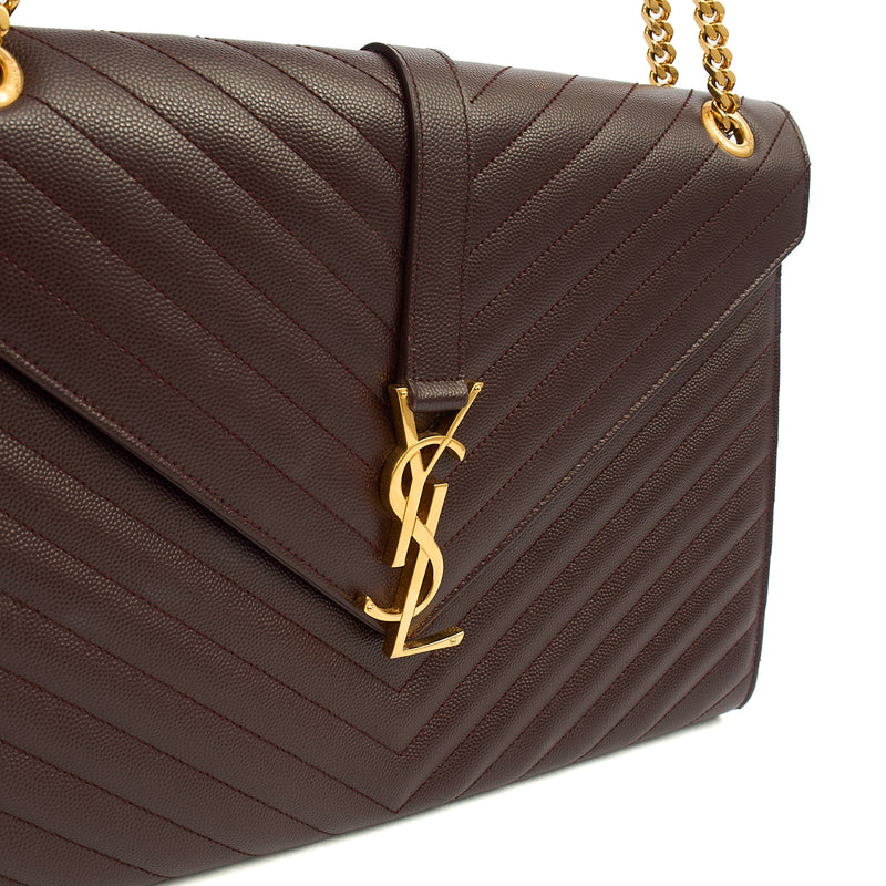 Picture of Saint Laurent Shoulder Bag Envelope - Large in Purple, Leather