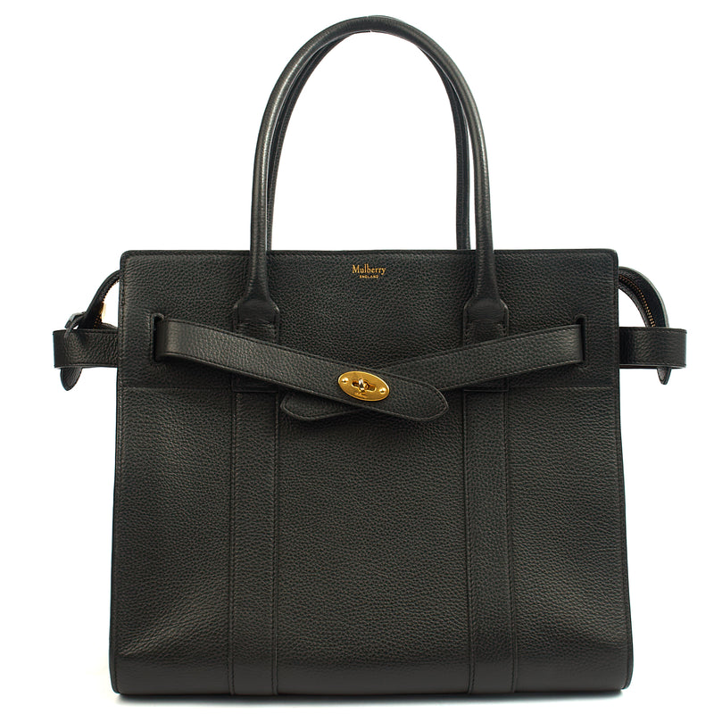 Picture of Mulberry Tote Zipped Bayswater in Black, Calfskin Leather