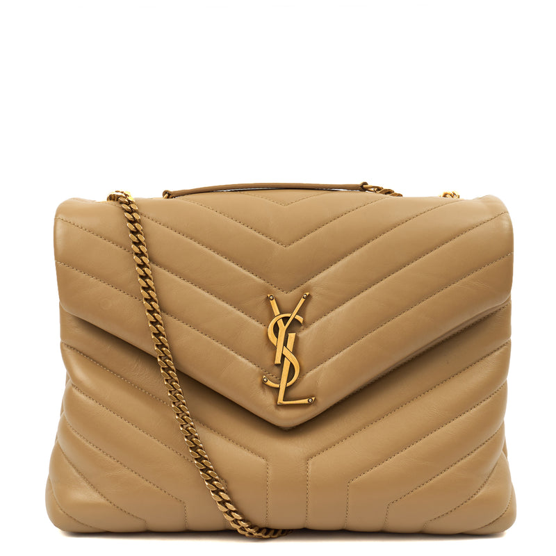Picture of Saint Laurent Shoulder Bag Lou Lou - Medium in Neutral, Calfskin Leather