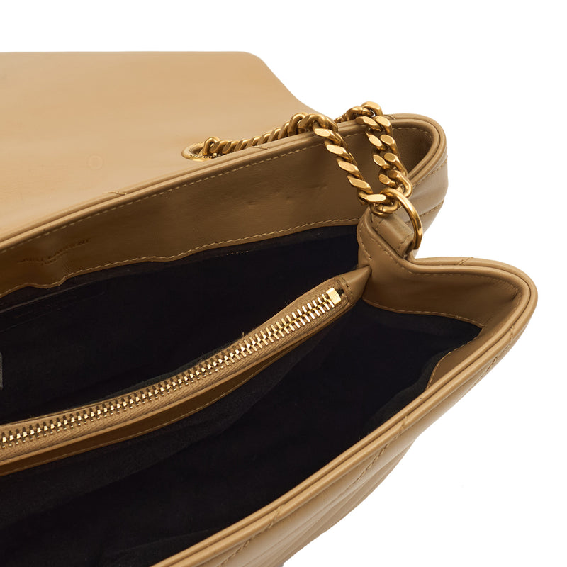Picture of Saint Laurent Shoulder Bag Lou Lou - Medium in Neutral, Calfskin Leather