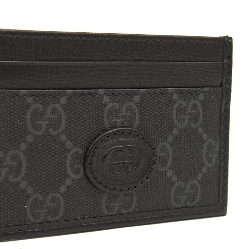 Picture of Gucci Card Holder Card Holder in Night Courrier GG Supreme, Leather