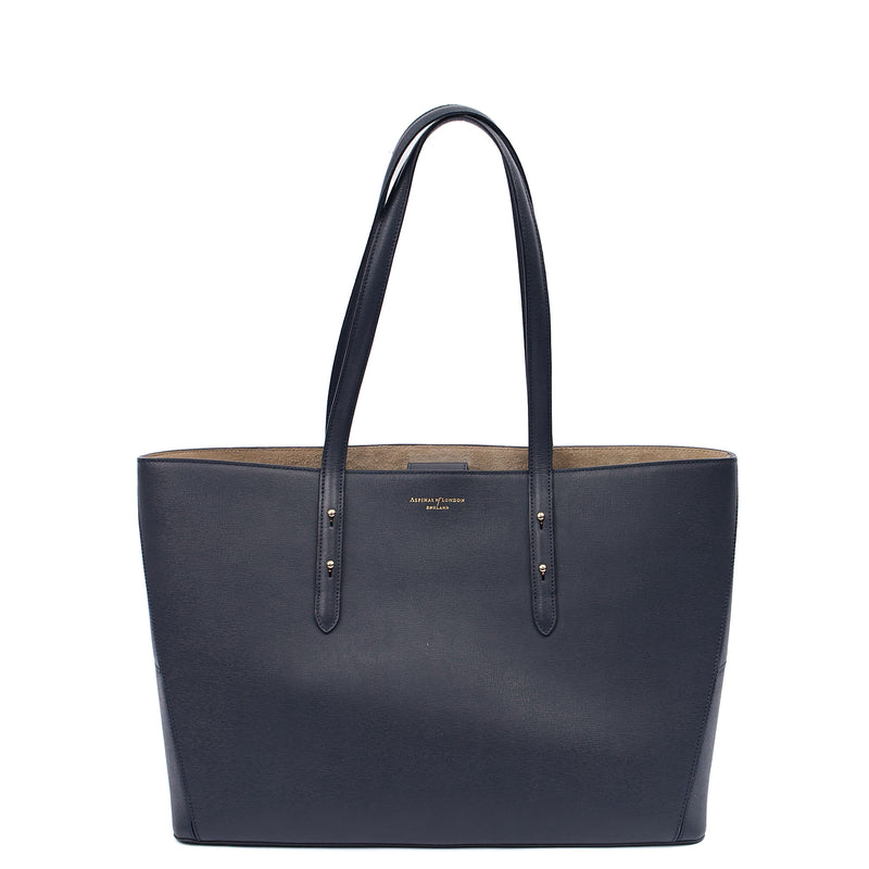 Picture of Aspinal of London Tote Regent Tote in Navy, Leather