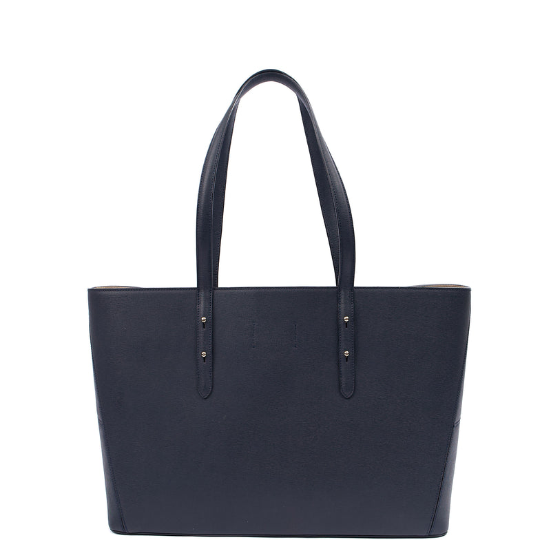 Picture of Aspinal of London Tote Regent Tote in Navy, Leather