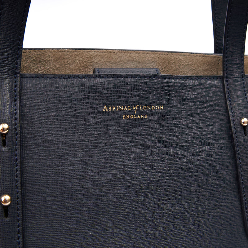 Picture of Aspinal of London Tote Regent Tote in Navy, Leather