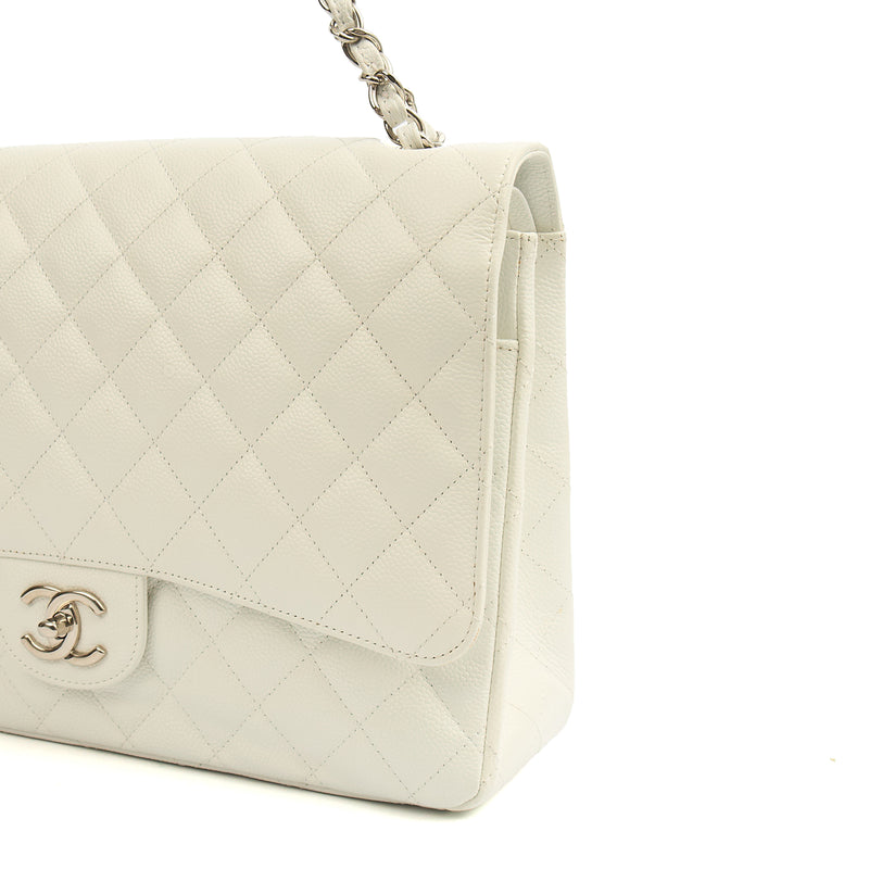 Picture of Chanel Shoulder Bag Classic - Maxi in White, Caviar Leather