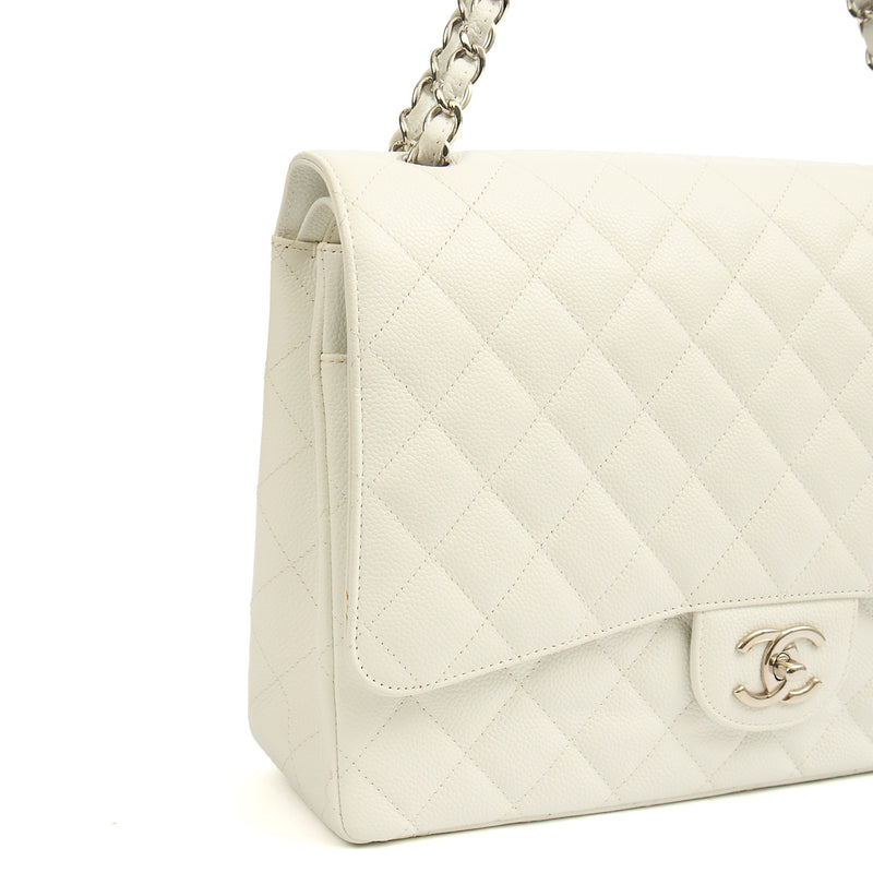 Picture of Chanel Shoulder Bag Classic - Maxi in White, Caviar Leather