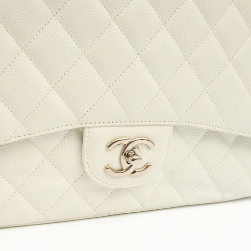 Picture of Chanel Shoulder Bag Classic - Maxi in White, Caviar Leather