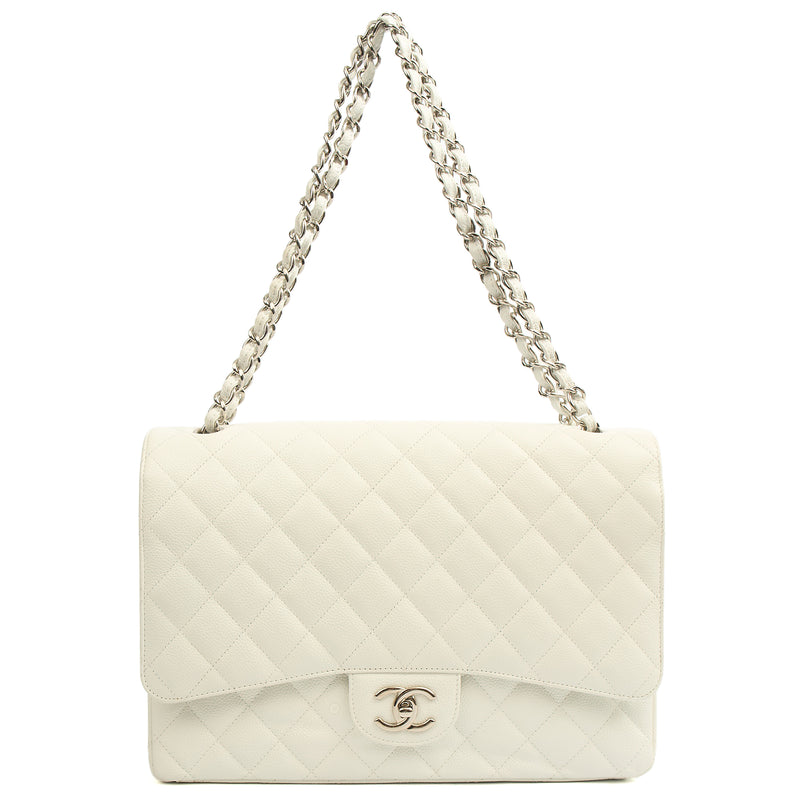 Picture of Chanel Shoulder Bag Classic - Maxi in White, Caviar Leather