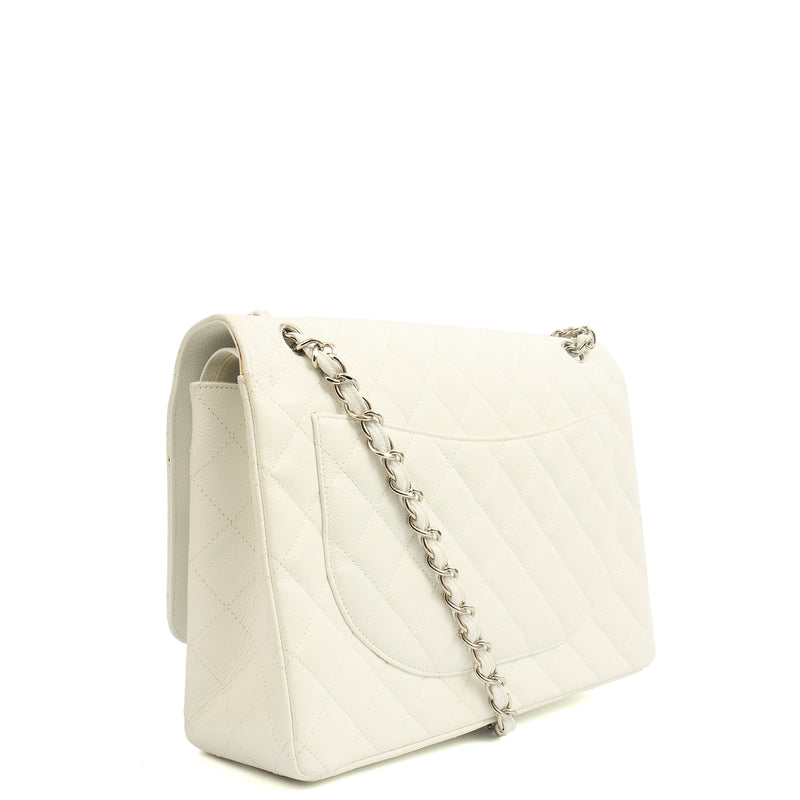 Picture of Chanel Shoulder Bag Classic - Maxi in White, Caviar Leather