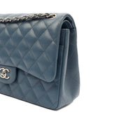 Picture of Chanel Shoulder Bag Classic Double Flap - Large in Blue, Caviar Leather