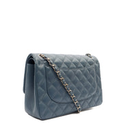 Picture of Chanel Shoulder Bag Classic Double Flap - Large in Blue, Caviar Leather