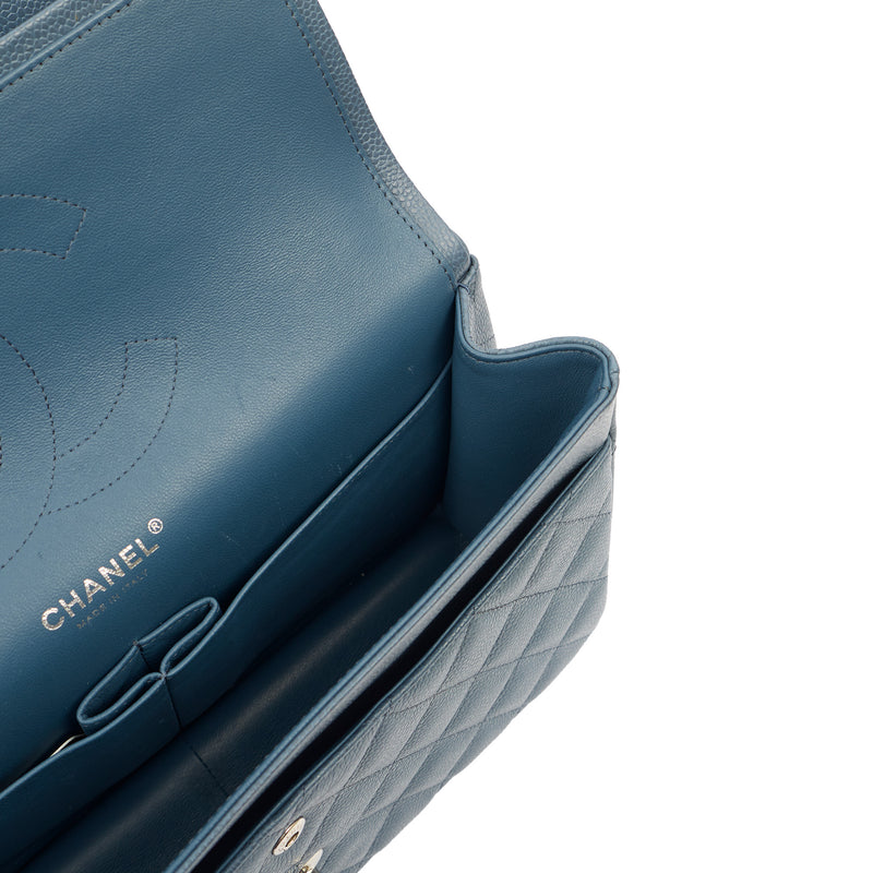 Picture of Chanel Shoulder Bag Classic Double Flap - Large in Blue, Caviar Leather