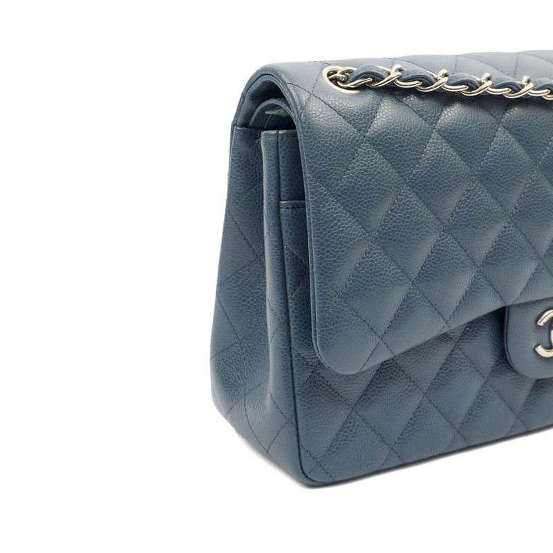 Picture of Chanel Shoulder Bag Classic Double Flap - Large in Blue, Caviar Leather