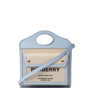 Picture of Burberry Top Handle Two-Tone Pocket Bag - Medium in Blue, Leather