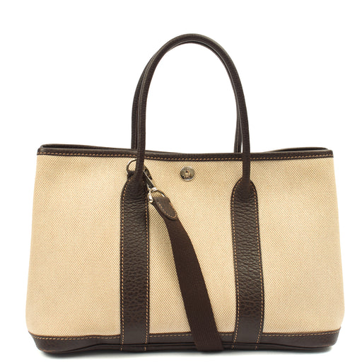 Picture of Hermes Tote Garden Tote 30 in Brown, Canvas