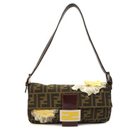 Picture of Fendi Shoulder Bag Baguette in Brown Jacquard FF, Canvas
