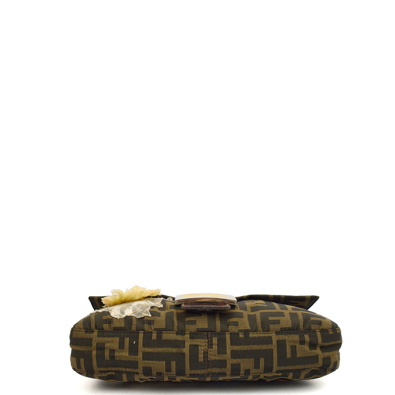 Picture of Fendi Shoulder Bag Baguette in Brown Jacquard FF, Canvas