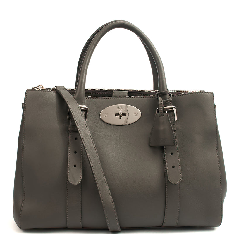 Picture of Mulberry Tote Bayswater Double Zip Tote in Pavement Grey, Leather