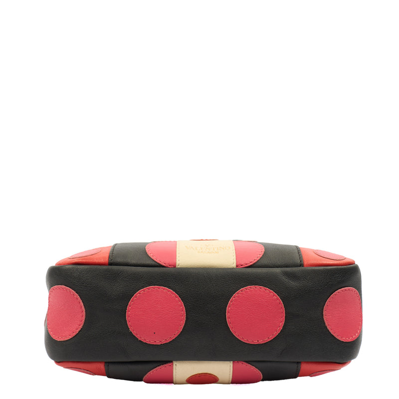 Picture of Valentino Cross Body Garavani Carmen Polka Dot Camera Bag in Red, Leather