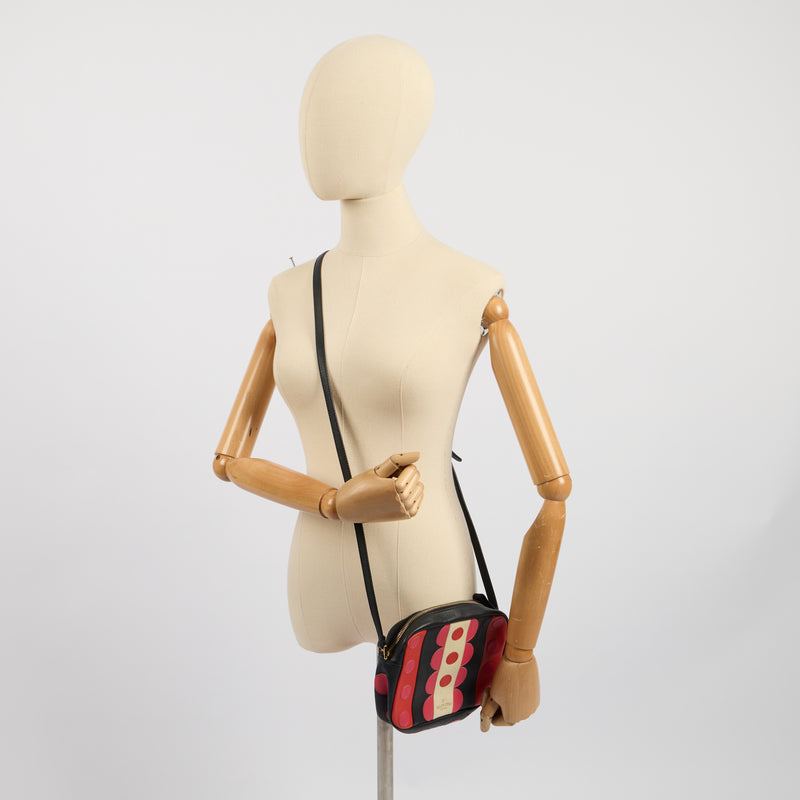 Picture of Valentino Cross Body Garavani Carmen Polka Dot Camera Bag in Red, Leather