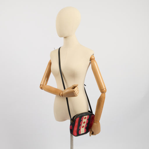 Picture of Valentino Cross Body Garavani Carmen Polka Dot Camera Bag in Red, Leather